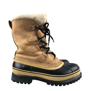 Sorel CANADA Mens Size 6 Caribou Brown Black Insulated Lace-Up Winter Snow Boots